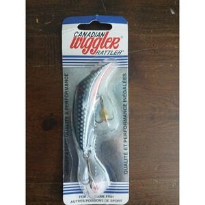 Canadian Wiggler Rattler Fishing Lure Black Shad Eyes